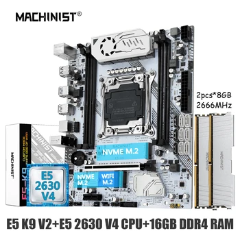 Комплект материнской платы MACHINIST K9 X99 LGA 2011-3 Xeon Kit E5 2630 V4 Процессор DDR4 16 ГБ (2 * 8 ГБ) память 2666 МГц Четырехканальный NVME USB 3.0