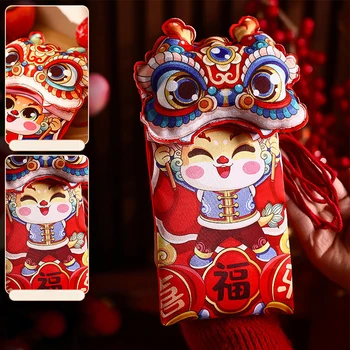 1шт Китайский Новый Год Красные Конверты 2024 Год Дракона Красный Карман Счастливые Деньги Благословляют Карманную Сумку Весенний Фестиваль Подарки Для Детей
