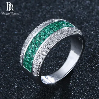 Bague Ringen 5 Цветов на выбор, кольцо с драгоценными камнями для женщин, роскошный дизайн, Зеленая, Розовая, Синяя, Радужная Женская бижутерия для вечеринки