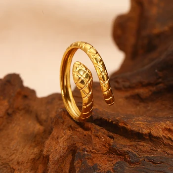 Кольца из нержавеющей стали, готическое змееподобное Индивидуальное Регулируемое открытое кольцо, Корейское модное панк-кольцо для женщин, ювелирные изделия, свадебный подарок