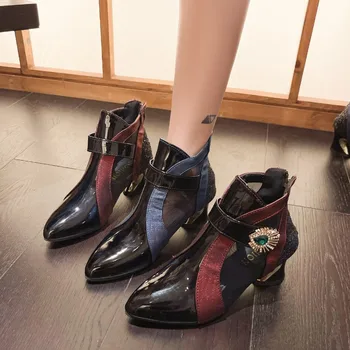 2023 Летние новые сетчатые дышащие сандалии с декоративным рисунком в виде водяных бриллиантов, британские сандалии в стиле ретро, кожаные сапоги, женские босоножки