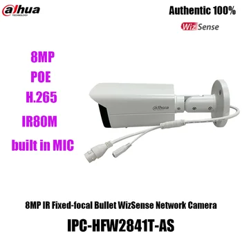 Dahua IPC-HFW2841T-AS 8-Мегапиксельная IPTV POE H.265 IR80M Со встроенным микрофоном WDR CCTV Видеонаблюдение с Фиксированным фокусным расстоянием Сетевая Камера WizSense