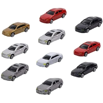 10 Упаковок 1/87 Мини-модель автомобиля, раскрашенные модели автомобилей, декорации к зданию поезда, макет здания поезда, набор моделей