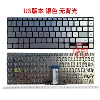 Серебристая Клавиатура Без подсветки для Asus Vivobook S14 S433 S433E S433F S433J X421 X421E X421F X421J M433 M433I E410 E410M