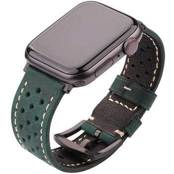 Ремешок Apple Watch из натуральной кожи 44 мм 42 мм 40 мм 38 мм Se Series 8 7 6 5 4 3 2 1 Дышащие ремешки ultra Band