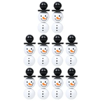 Бусины в виде снеговика, блестящие бусины, браслет в виде Снеговика, бусины, деревянные Рождественские украшения из бисера, поделки, аксессуары