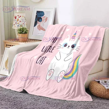 Мультяшное милое одеяло с принтом в виде нескольких кошек, Супер Мягкое Одеяло, чехол для дивана, Портативные одеяла для путешествий, одеяла для детской спальни, одеяло