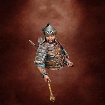 Новый комплект моделей в разобранном виде 1/9 древнего человека в виде бюста монгольского воина, фигурка из смолы, Неокрашенная модель