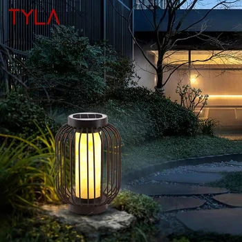 Уличный современный газонный светильник TYLA Dolomite LED Винтажное Солнечное освещение Водонепроницаемый IP65 для внутреннего фонаря патио сада