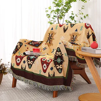 Покрывало для дивана в этническом стиле Бохо для домашнего декора гостиной, полотенце для дивана, одеяло для пикника, Скандинавская геометрическая скатерть, покрывало для кровати