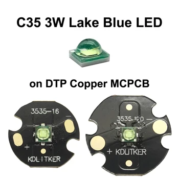 C35 3W 1A Lake Blue SMD 3535 LED на KDLITKER DTP медь MCPCB фонарик из бисера своими руками лампочки