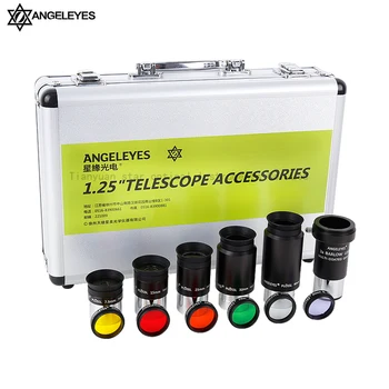 Angeleyes-Набор аксессуаров для астрономического телескопа, 7,5 мм, 15 мм, 25 мм, 32 мм, 40 мм, окуляр Plossl, 3-кратная линза Барлоу, Семь цветов