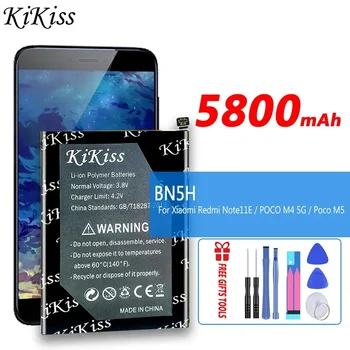  Аккумулятор KiKiss BN5H 5800mAh для Xiaomi Redmi Note11E Note 11E/POCO M4 5G /M5 Bateria