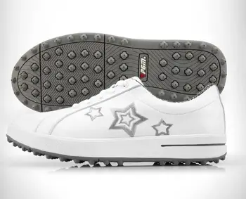 Женская профессиональная обувь для гольфа из микрофибры без шипов, нескользящая, водонепроницаемая, для гольфа PGM, женские дышащие спортивные кроссовки для гольфа для отдыха