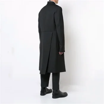2023 осенне-зимнее новое шерстяное пальто средней длины, мужское шерстяное пальто, свободная молодежная толстая теплая повседневная рубашка со стоячим воротником