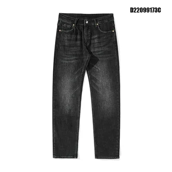 Мужские джинсовые брюки, Тонкие Серо-черные Повседневные деловые Мужские джинсы с прямым рукавом, Универсальные мужские джинсы из высокоэластичного хлопка