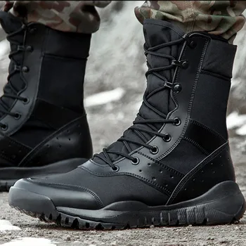 Летние сверхлегкие армейские сетчатые дышащие парусиновые военные ботинки, мужская спецназовская обувь для службы безопасности.