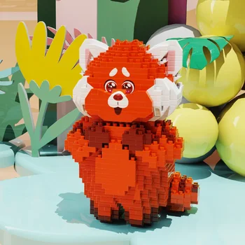 Сделай сам, микро строительные блоки Disney Turning Red, прекрасная модель панды, собери фигурки-пазлы из алмазного кирпича, игрушки для детских подарков